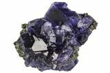 Deep Purple Fluorite Crystals with Quartz - China #111920-1
